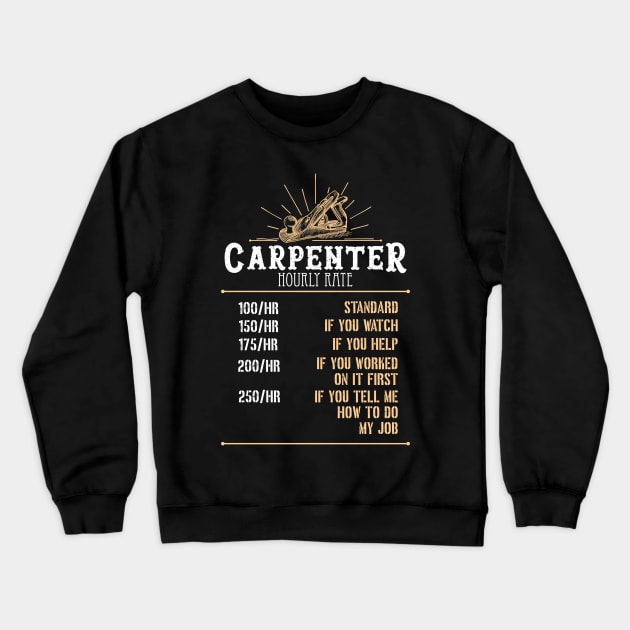 Carpenter Hourly Rate Crewneck Sweatshirt by fiar32